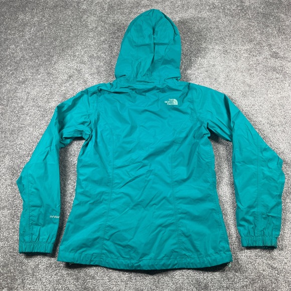 The North Face Jacket Womens Small HyVent Windbreaker Rain Hooded Nylon Teal - Picture 13 of 16